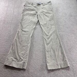 American Eagle Chinos Pants Womens 6 Tan Flare Leg Stretch Khaki